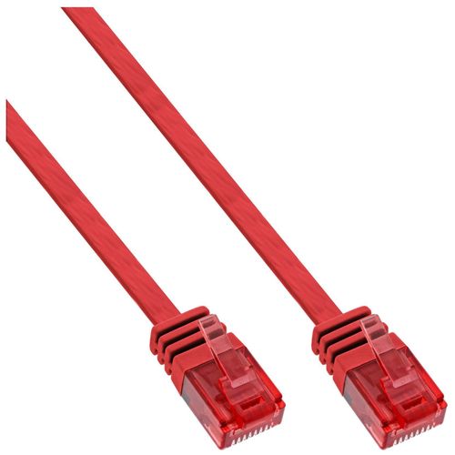 InLine - Cordon de raccordement - RJ-45 (M) pour RJ-45 (M) - 50 cm - UTP - CAT 6 - moulé, plat - rouge