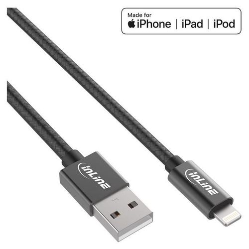 InLine - Câble Lightning - USB prise pour Lightning prise - 1 m - noir