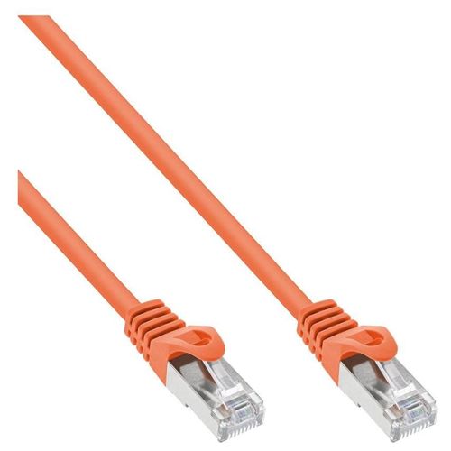 InLine - Cordon de raccordement - RJ-45 (M) pour RJ-45 (M) - 50 cm - SFTP - CAT 5e - moulé - orange