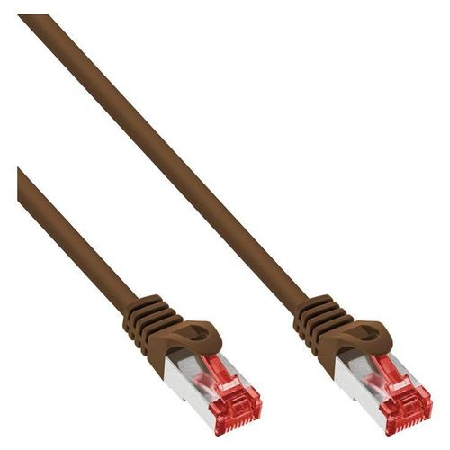 InLine - Cordon de raccordement - RJ-45 (M) pour RJ-45 (M) - 10 m - Paire torsadée blindée (SSTP) - CAT 6 - moulé - brun