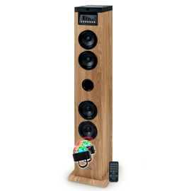 Tour de son Thomson DS122CD - 60W - Hifi Bluetooth, Lecteur CD, télécommande, AUX IN, RADIO FM - Bois/Noir, Bagues LED inclus