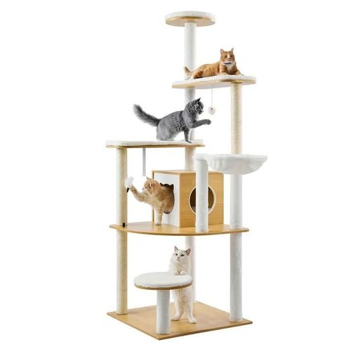 Arbre À Chat-Vevor-175 Cm-Grand Tour D'escalade À Chats Condo À Plusieurs Niveaux Centre D'activités D'intérieur