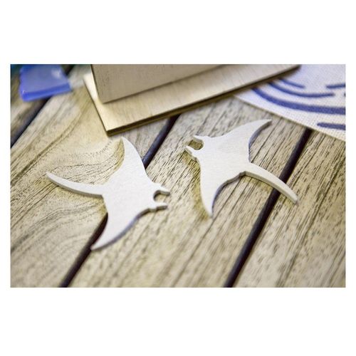 9 CONFETTIS TABLE BOIS RAIE MANTA 3X5CM BLANC