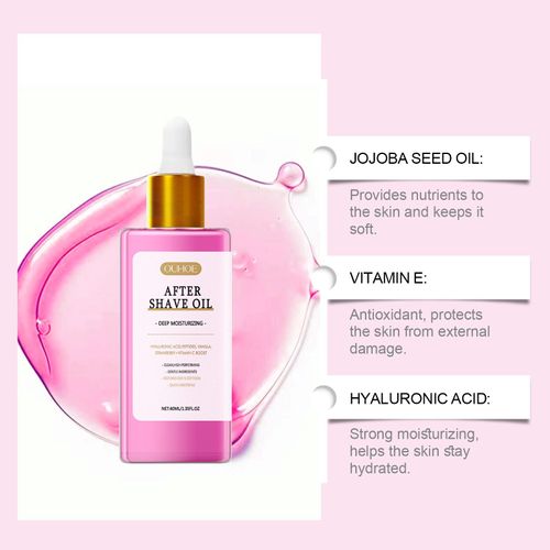 Huile Essentielle De Soin Après-Rasage Dépilatoire Saveur Fraise Soin Hydratant Doux Et Délicat Pour La Peau - 40 Ml 