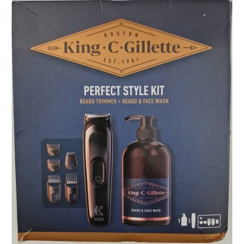 Coffret Beard Trimmer + Nettoyage Barbe Et Visage King C. Gillette 