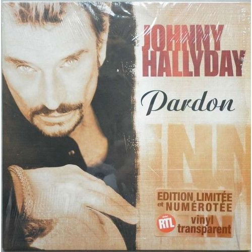 Maxi 45t 12" Vinyle En Édition Collector Limitée Et Numérotée Vinyle Transparent De Johnny Hallyday " Pardon "De 2000 Made In Ue