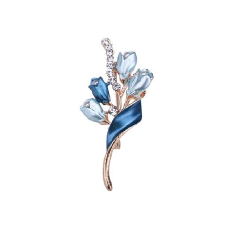 Boucle Écharpe Vintage Double CUr, Broche Clip Cristal Pour Foulards En Soie, Manteaux & Ceintures, Accessoire Pour Femme - Bleu