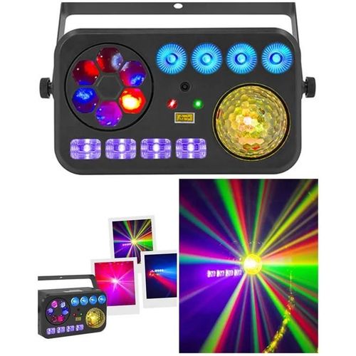 Effet jeux de lumière 6-en-1 DMX combine 6 Crystal Ball Grande puissance RGB + UV + LEDBALL + Laser rouge et vert + Stroboscope