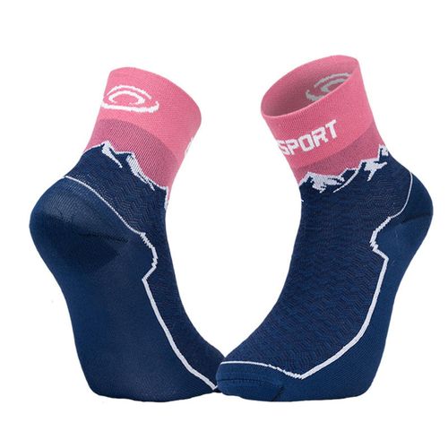 Chaussettes De Marche Randonnée Bv Sport Socquette Double Gr Haute - Polyamide Bleu Nuit 36/38