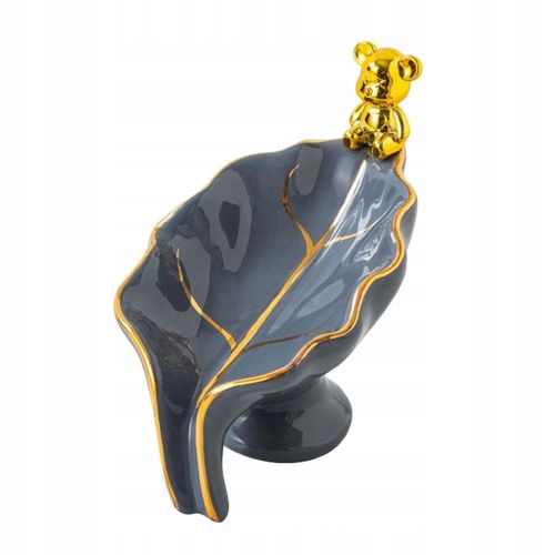 Distributeur De Savon Auto-Drainant Plateau Éponge Décoratif Golden Bear Grey
