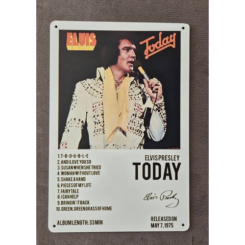 Plaque métallique décorative Elvis Presley "Today"