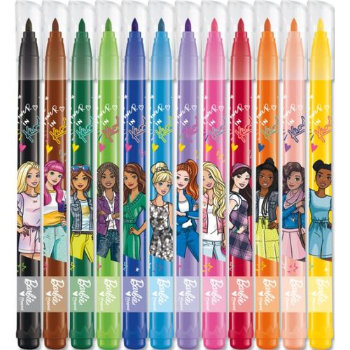 12 Feutres De Coloriage - Barbie - Enfant - Pointe Moyenne - Encre Lavable - Maped