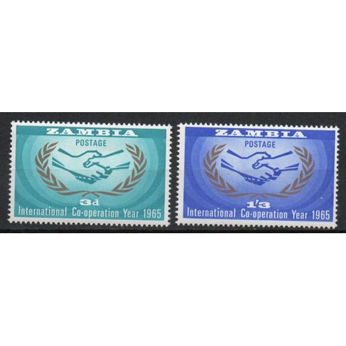 Zambie Timbres  Année De La Coopération Internationale 1965