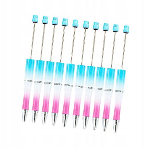 Lot De 10 Stylos À Bille Avec Perles, Encre Noire, Bleue Et Blanche