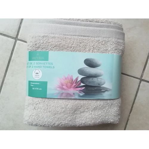 Pack De Deux Serviettes De Toilette 50 X 70cm Neuves!!