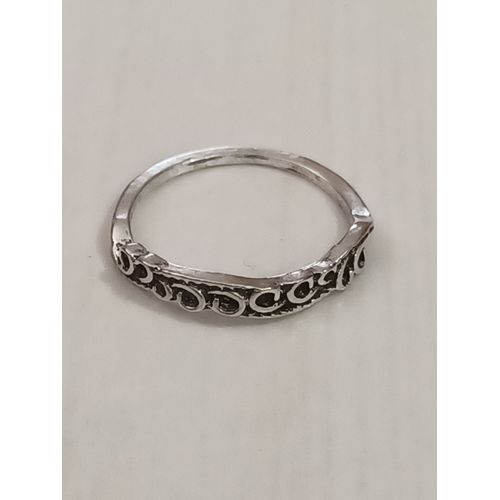 Bague Métal Argenté,Vagues ,Taille 17.52 Mm