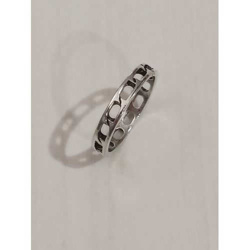 Bague Métal Argenté,Chaine Simple ,Taille 17.83 Mm