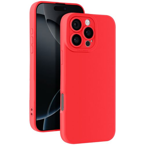 Coque Pour Iphone 16 Pro Silicone Lisse Bloc Caméra Protégé Rouge