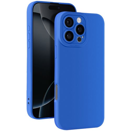 Coque Pour Iphone 16 Pro Silicone Lisse Bloc Caméra Protégé Bleu