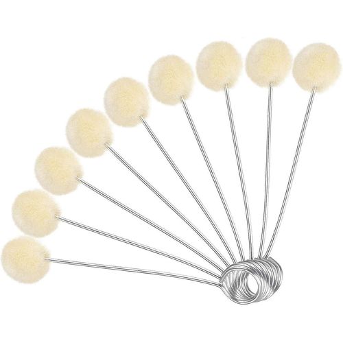 20 Pcs Laine Daubers Boule Cuir Teinture Outil 4,9 ""Longueur Boules De Laine Brosse Avec Poignée En Acier F