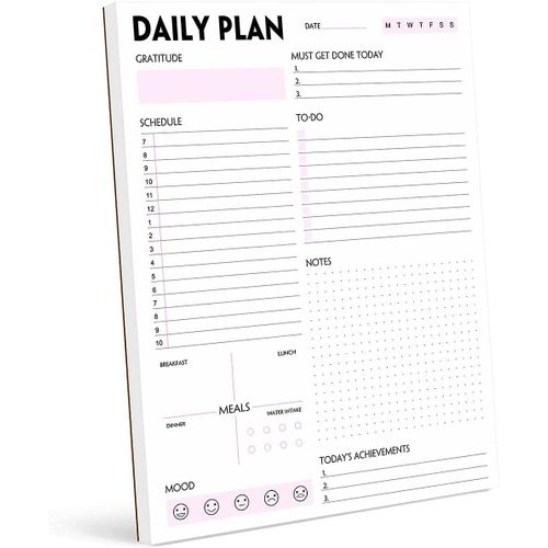 Bloc-Notes Daily Planner - Bloc-Notes De Planification Quotidienne Détachable
