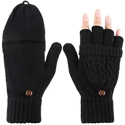 Mitaines Sans Doigts Sans Doigts Pour Femmes Avec Housse De Pouce Boutonnée Pour Femmes Et