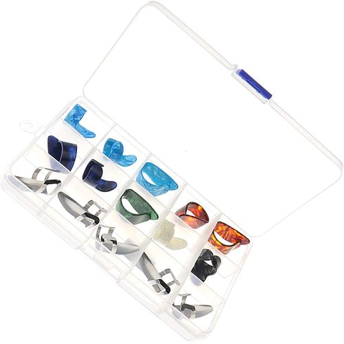 15x Guitar Nail Thumb Finger Picks Colorful Plectrum Pour Guitare Banjo Bass