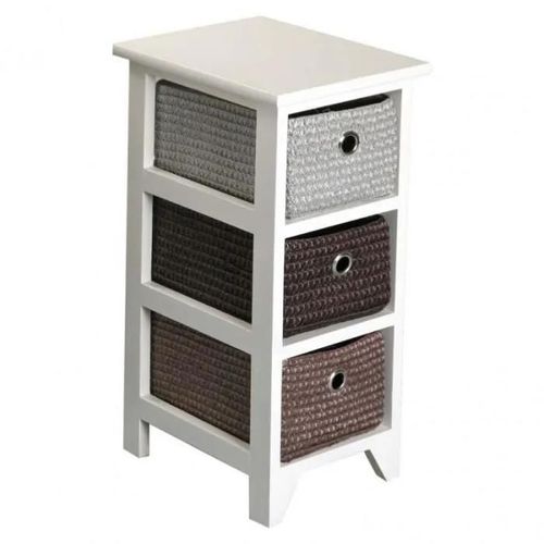 Armoire Étagère De Salle De Bain Lingbo - 72 X 30 X 25 Cm - Commode Avec 4 Tiroirs En Bois Et Plastique - Blanc - Versa
