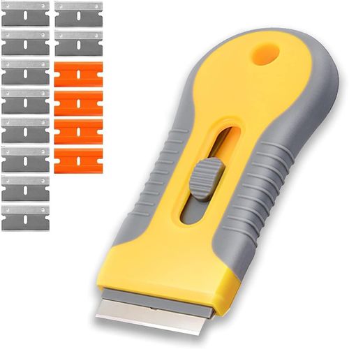 Grattoir de lame de rasoir avec lames supplémentaires (15pcs) - Outil de décapage de peinture