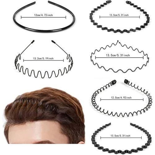 6 Pcs Hair Hoop, Metal Hair Bands For Men Women's Headbands Beauty Care, Unisexe