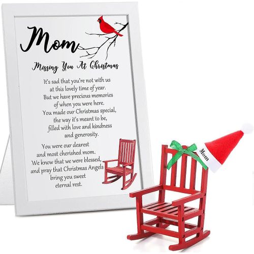 Noël Maman Memorial Cadeau Maman Noël Au Ciel Chaise Vide En Bois