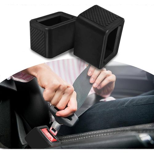 2pcs Car Seat Belt Buckle Holder, Car Seat Strap Holder, Silicone Seat Belt