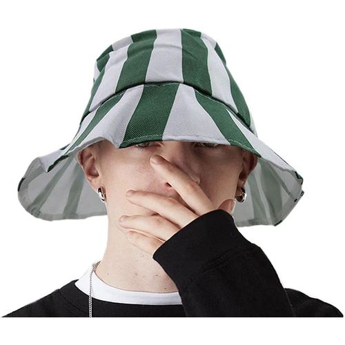 Almi Unisexe Vertical Stripes Bucket Hat Packable Mode Fisherman Cap Sun Hat Cosplay Costume Cadeau