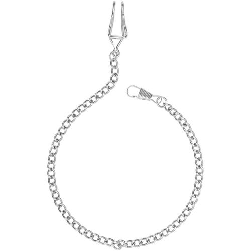 Métal Classique Argent Plaqué Pocket Montre Chaîne Porte-Clés, 35cm Longueur