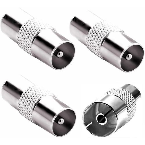 4 Pcs Rf Connecteur Femelle Vers Mâle Tv Coupleur Coaxial Aérien Câble TV Plaqué