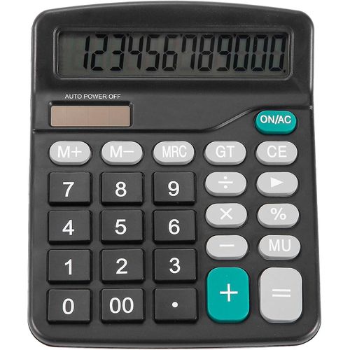 Calculatrice de bureau à batterie solaire améliorée - Grand écran, double alimentation
