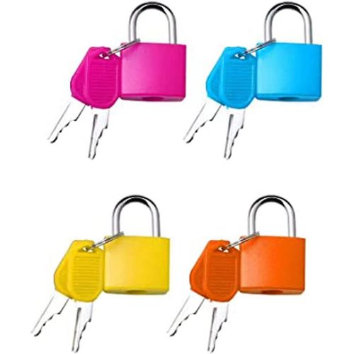 4 Pcs Serrures de valise avec clés - Petits cadenas pour les bagages, casiers de gymnase de l¿école