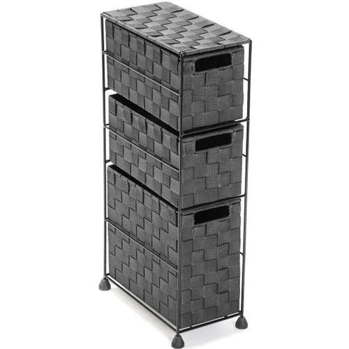 Armoire Étagère De Salle De Bain Mannheim - 57 X 28 X 15,5 Cm - Caisson À Tiroirs Avec 3 Tiroirs En Nylon - Gris Clair - Versa