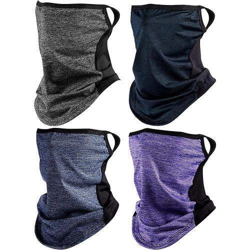 4 Pièces Bandanas Visage Foulard Boucles D¿Oreille Visage Rave Couverture Balaclava Cou Guêtre