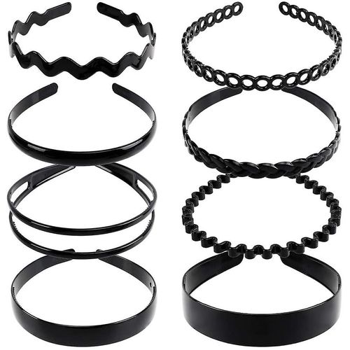 8 Pièces Femmes Filles Hard Plastic Headband Hair Hoop Noir Et Marron Haute Qualité