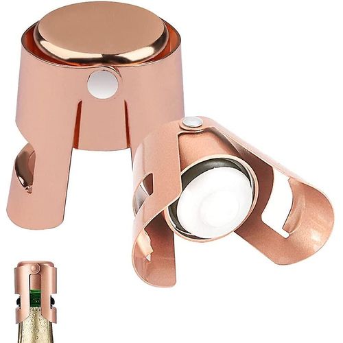 Bouchon de champagne 2 Pcs, bouteille de prosecco de vin scellée sous vide en acier inoxydable