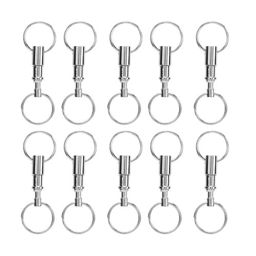 10 Pcs Edc Quick Release Keychain Double Ring Keychain Outdoor Pull Apart Key Ring