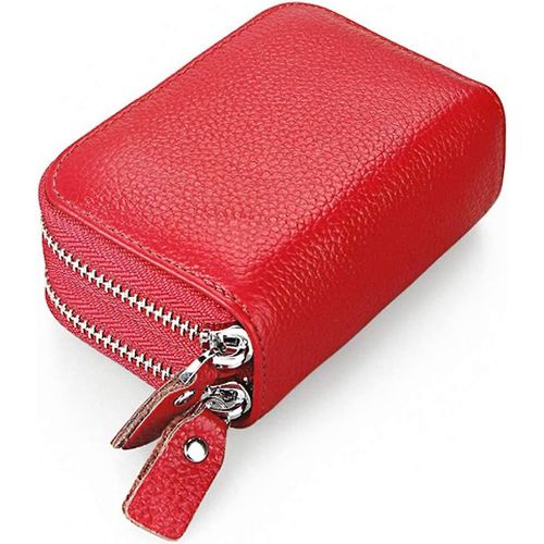 Porte-valise de carte de crédit Almi Petit portefeuille 15 fentes pour cartes (rouge)