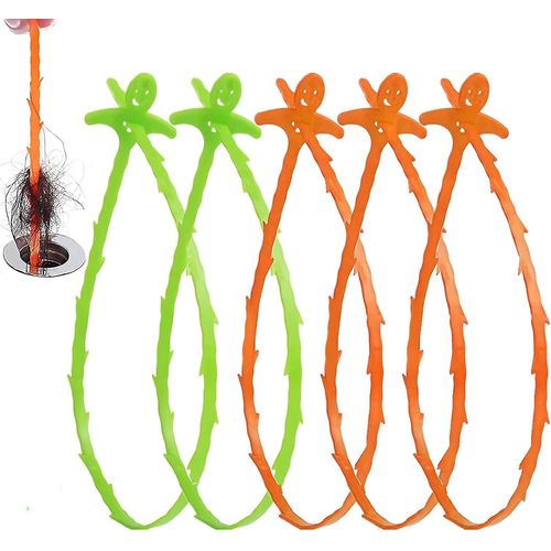 Ensemble d¿outils de déboucheur d¿évier - Pack de 5 20 pouces en plastique Hair Snake Drain Détachant de cheveux