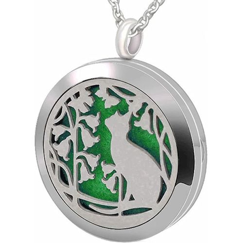 Collier Diffuseur D¿Huiles Essentielles - Aromathérapie Motif Animal Acier Inoxydable
