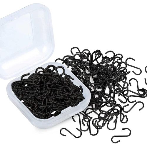 200 pièces 0,55 pouces Mini S crochets connecteurs crochet de fil en forme de S avec boîte de rangement