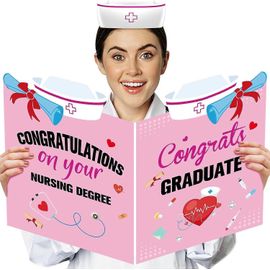 Décorations De Graduation D¿Infirmière Jumbo Nurse Graduation Carte De Voeux Classe Géante De