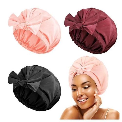 Bonnets De Douche, Bonnet De Douche Imperméable Pour Femmes Chapeau De Douche Réutilisable Casquettes De Bain 