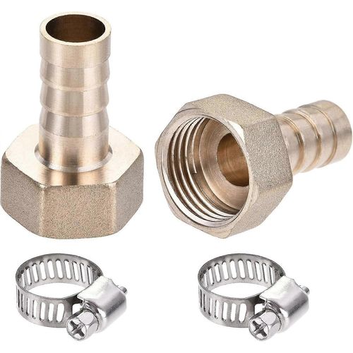 Adaptateur de connecteur de raccord de tuyau cannelé en laiton 12mm barbelé x G1 / 2 tuyau femelle avec