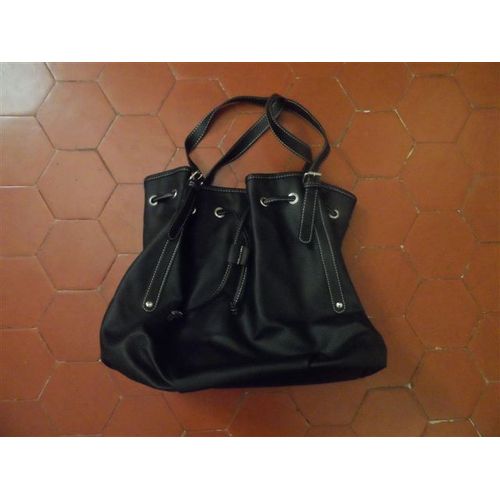 Sac à main synthétique noir